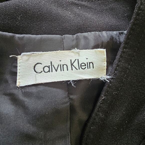 Calvin Klein Black Belted Button Front Fitted Shirt Dress Size 8 - Picture 4 of 9